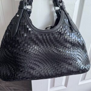 Cole Haan Genevieve Woven Leather Hobo Bag - Black